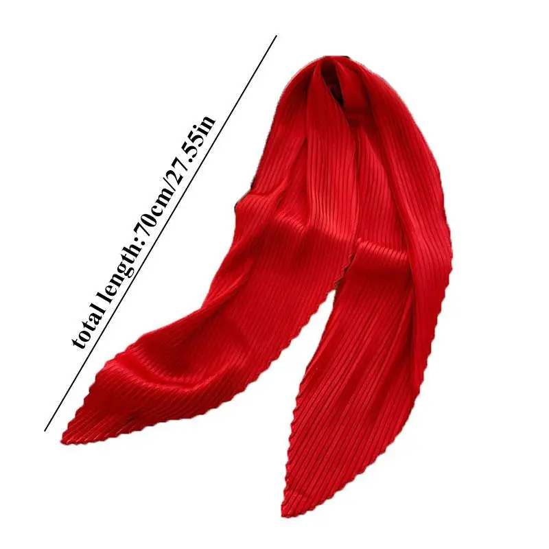 Crinkle Pleated Scarf Women Solid Color Scarf Shawl Decorative Headscarf Hijab Neckerchief Skinny Ribbon Neckerchief Bandana Hot