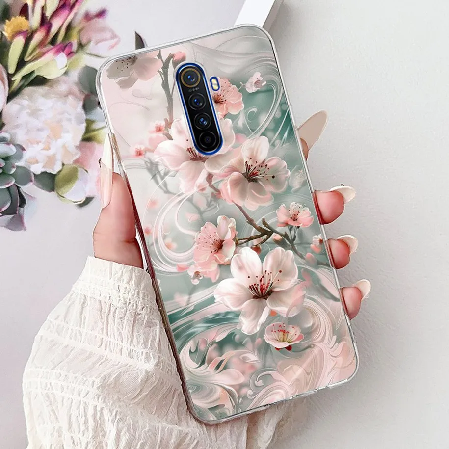 Floral Soft Clear Silicone Phone Case with Bumper Protection