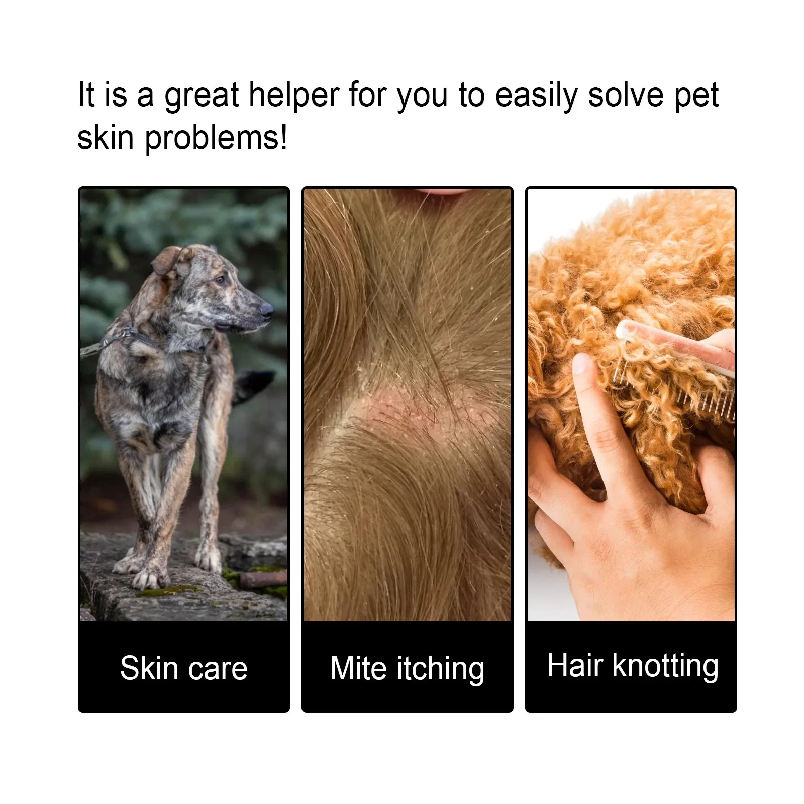 Yegbong Pet Hair Care Serum, Relieves Itchy Skin Pet Hair Fluffy Softening Treatment Liquid