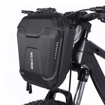 Borsa da Manubrio per Bicicletta, Borsa Anteriore Impermeabile in EVA con Guscio Rigido da 3L e Tracolla per Mountain Bike e Monopattino Elettrico