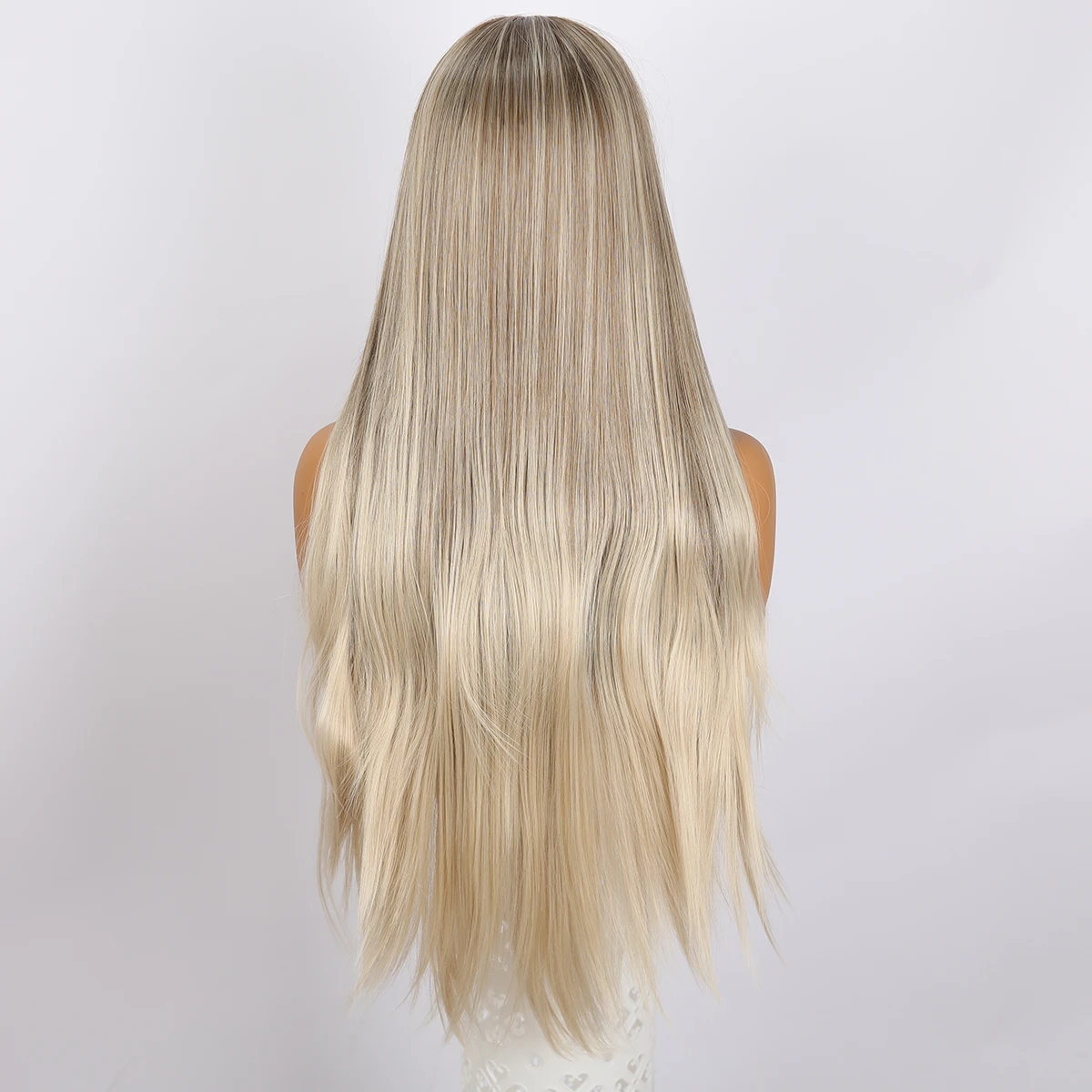 13X4 Lace Front Rita Cosplay With Bangs Wig Party Daily Heat-Resistant Wig 28 inch Long Straight Hair Lace Front Silver Gray