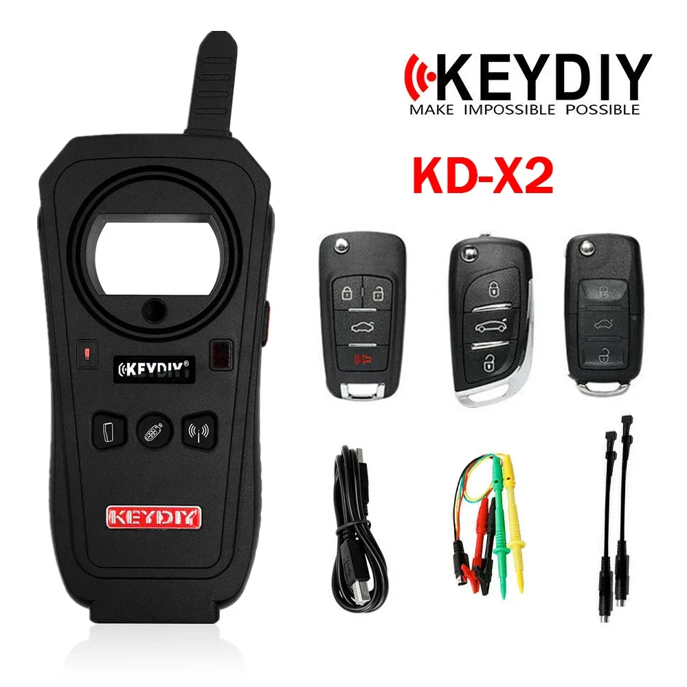KEYDIY KD-X2 Remote Maker Unlocker Generator Transponder Chip Copier Car Key Frequency Tester with KD 4D Super Chips key programmer