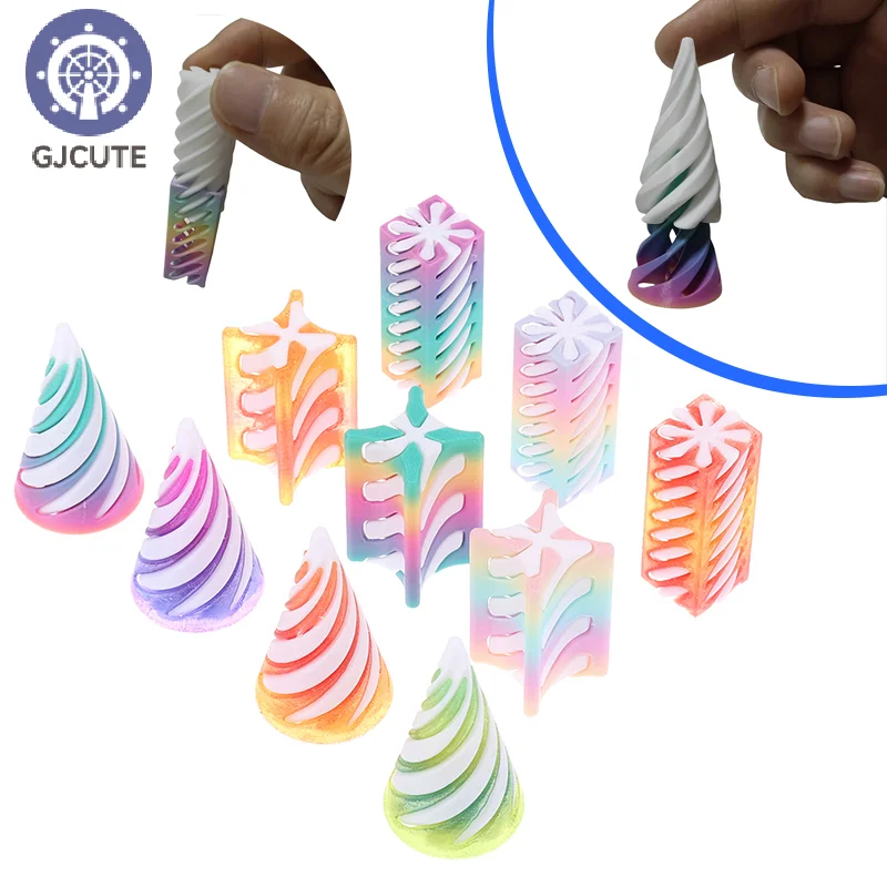 3D Printed Spiral Cone Toy Impossible Pyramid Passthrough Sculpture Mini Vortex Thread Illusion Pillar Helix Screw Fidget Toys
