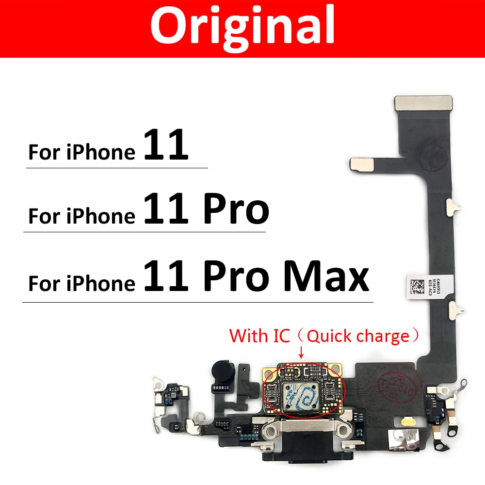 Cavo Flessibile Della Scheda Del Caricatore Della Porta Di Ricarica Usb Originale Per Iphone 11 Pro 11Pro Max Dock Connector Con Micro Con Logo