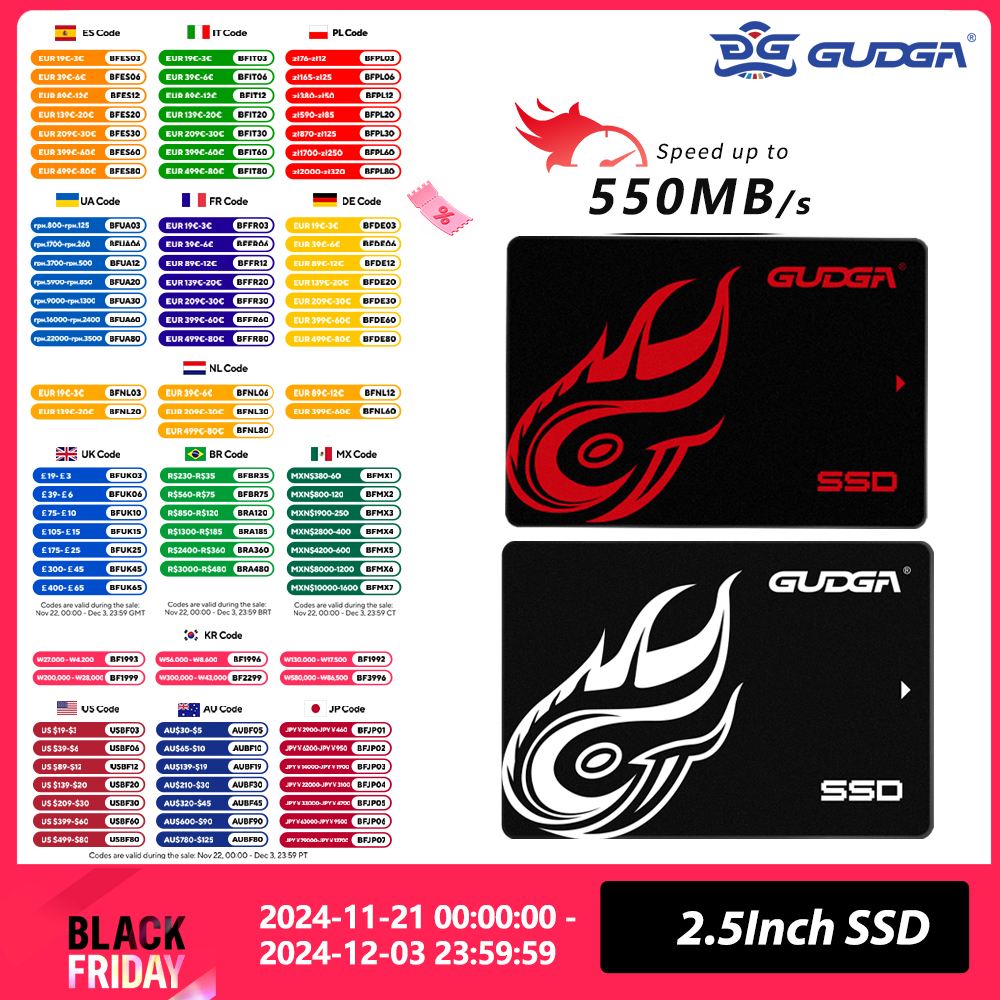 GUDGA Hard Drives SSD hdd 2.5 SATA3 SSD 120gb 240gb 480gb 128GB 256G 1TB 2TB Internal Solid State for Laptop Hard Disk Desktop