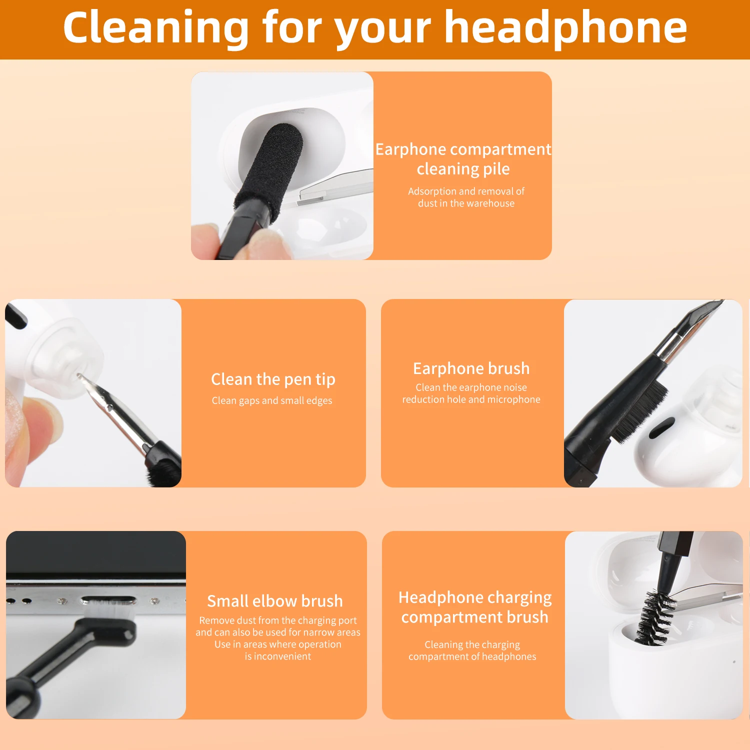 20/10/7/4/3 in 1 Digital Camera Headset Mobile Phone Laptop Keyboard Cleaning Tool Set Cleaning Brush Multiple Models Cleaner - Image 2