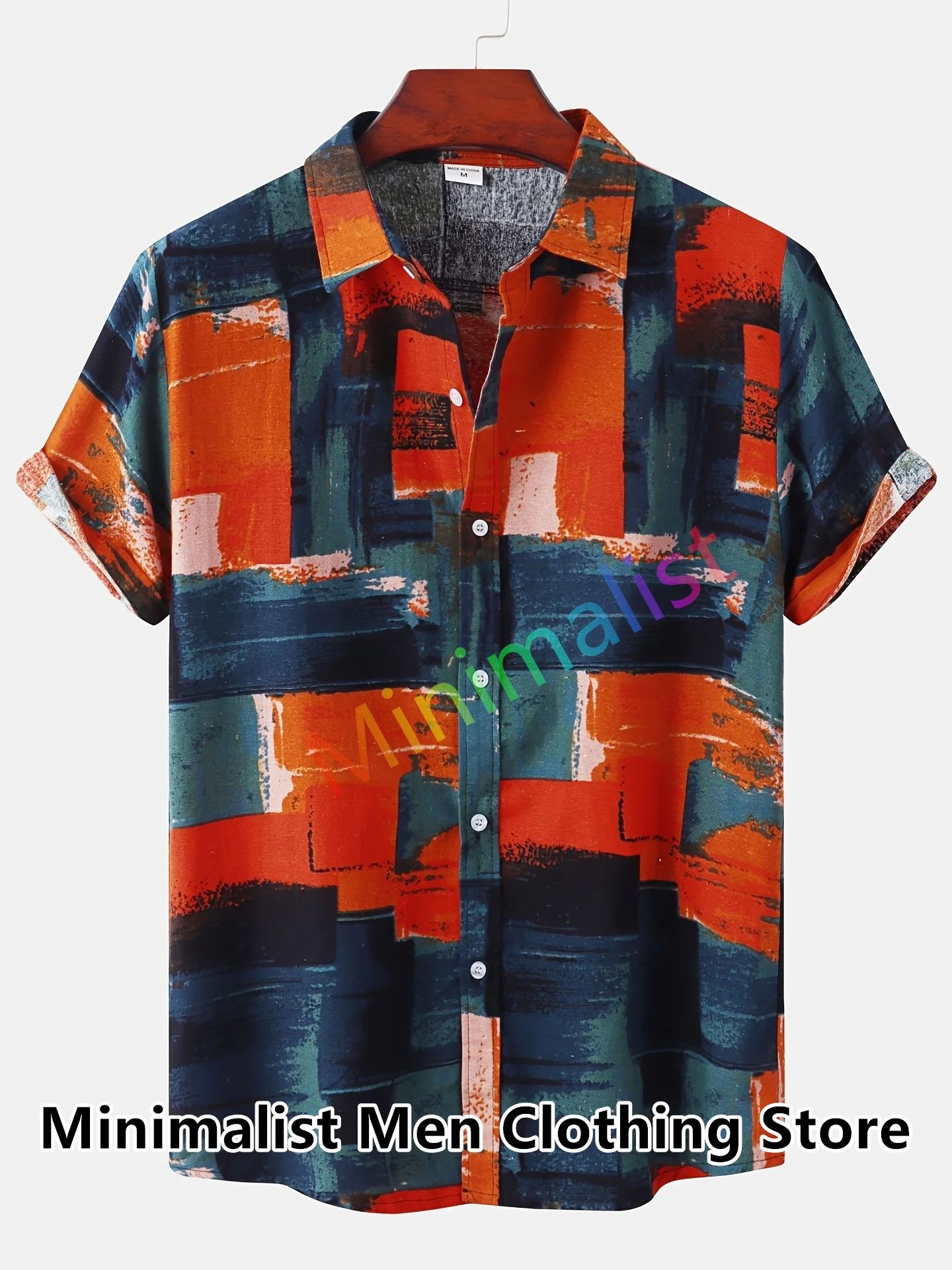 2023 Men's Shirts Streetwear Beach Male Shirt Short Sleeve Eu Size Color Block 3d Hawaiian Button Shirt Man Oversized Summer