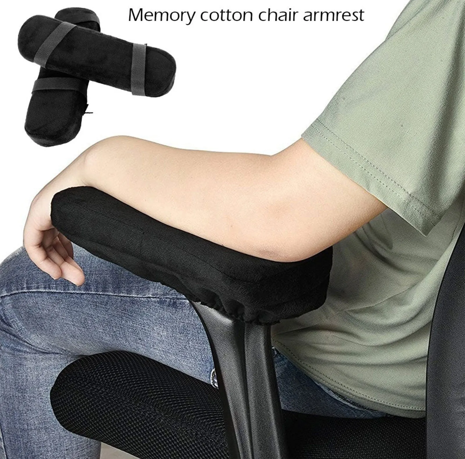 1pcs Armrest Cushion Chair Arm Cover Memory Foam Non-Slip Elbow Support Pillow Elbow Rest Cover Relax For Office Home Chairs 2