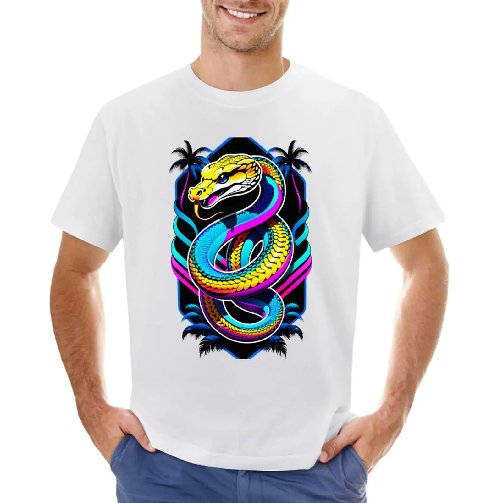Snake One Palma T-Shirt Vestiti Estivi Customizeds Kawaii Vestiti Magliette Uomo
