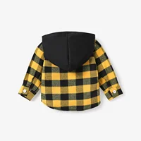 PatPat Baby Boy Classic Grid Hooded Top  Grid/houndstooth Classic Suitable for Autumn Season Soft and Comfortable 2