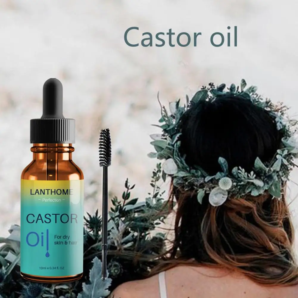 10ml Eyelashe Essence Long Thick Gentle Moisturizing Castor Curling Lifting Smudge Black Not Beautiful Oil Natural Eyelash N1S9