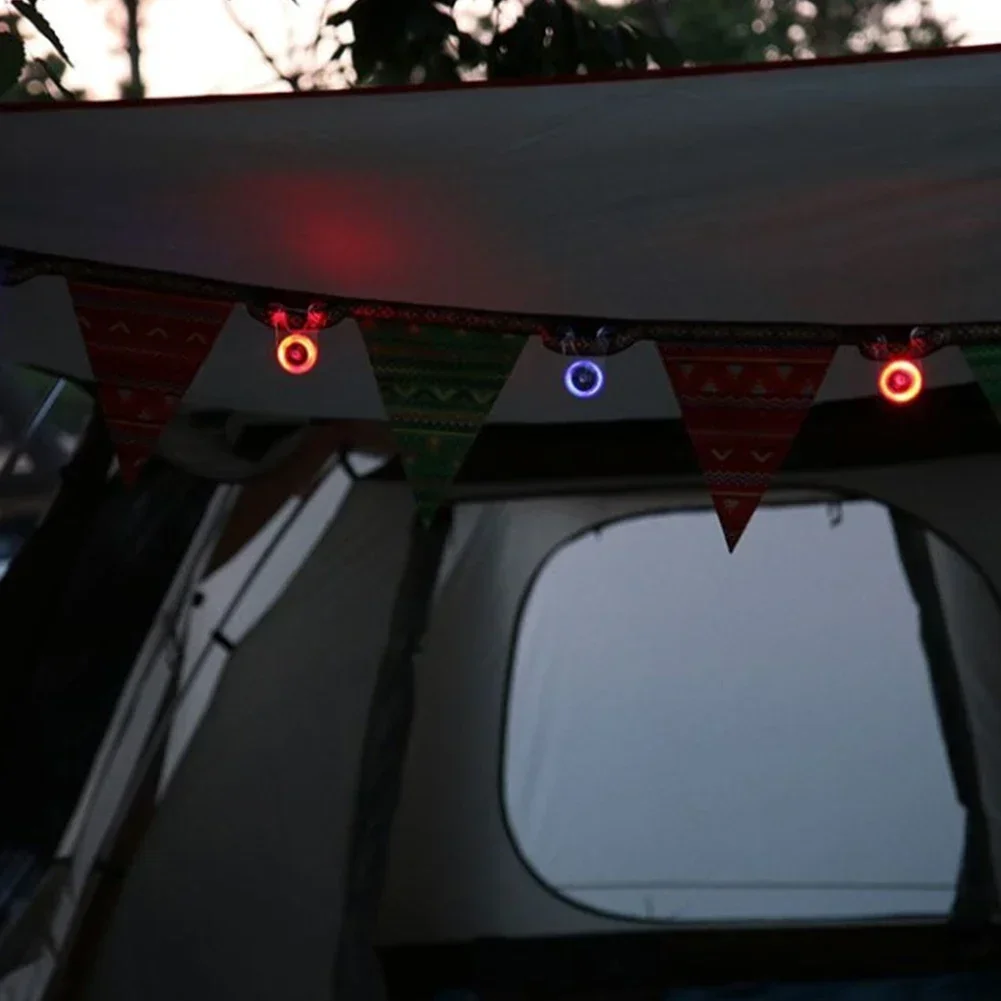 Mini Flashlight LED Tent String Rope Guard Hanging Light Waterproof Outdoor Camping Fishing Warning Safety Lamp 10pcs