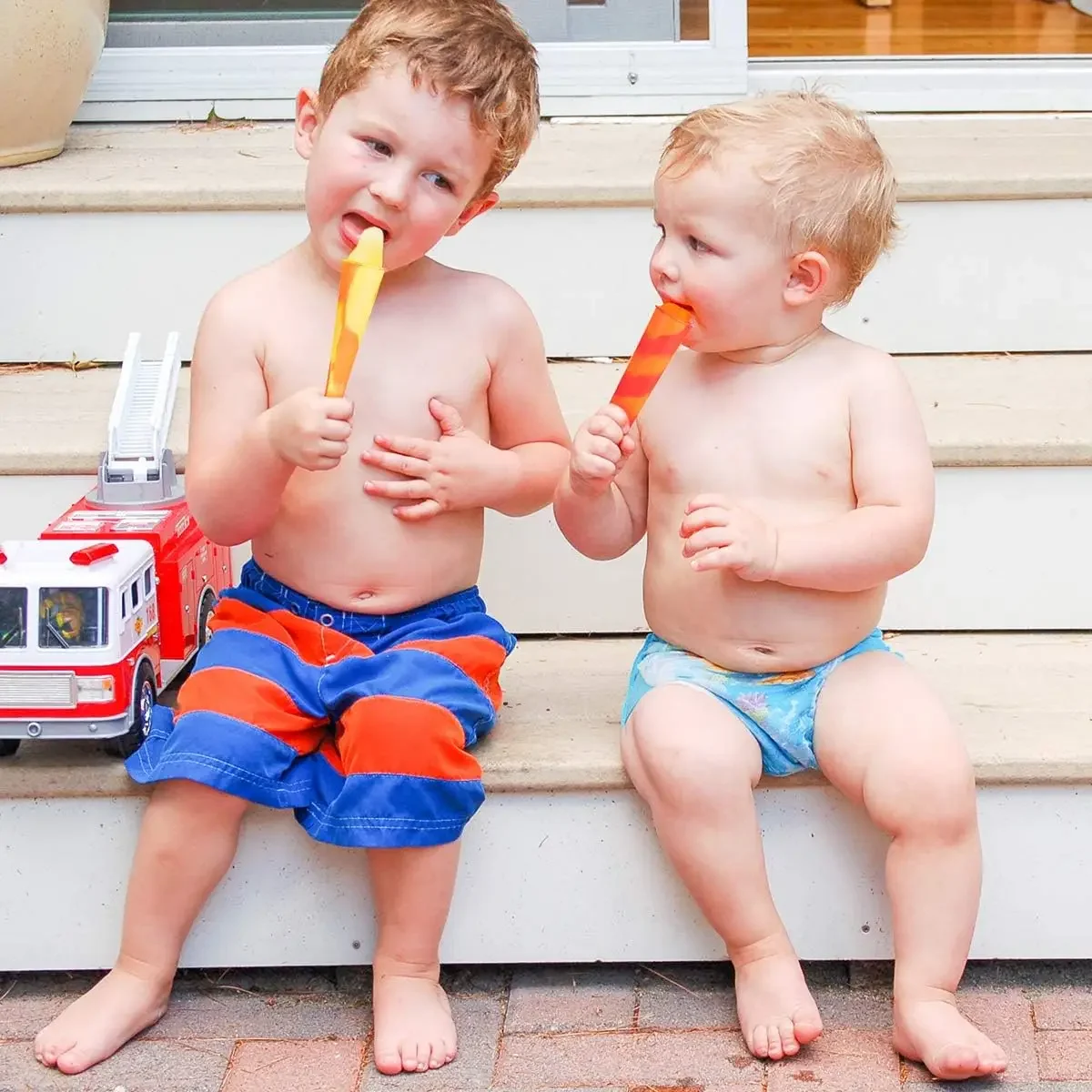 Btrfe Silicone Popsicle Molds For Toddlers - 6 Cavity 2oz Ice Pop Maker, BPA-Free Food-Grade (Red)