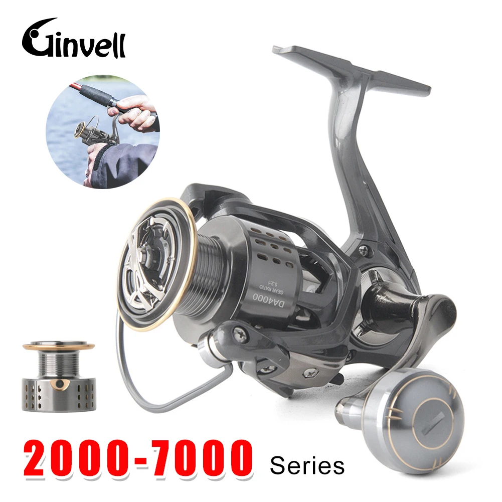 

Spinning Reel AD2000-7000 Fishing Reel 15KG Max Drag Metal Spool 5.2:1 Gear Ratio Carp Freshwater Saltwater Fishing Accessories