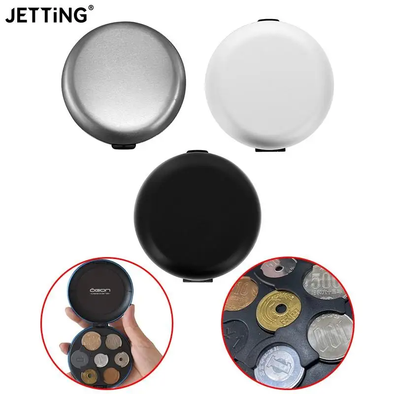 

Round Euro Coin Dispenser Storage Coins Purse Wallet Holders Usd Coins Purse Wallet Holders Storage Box Aluminum Alloy Plastic
