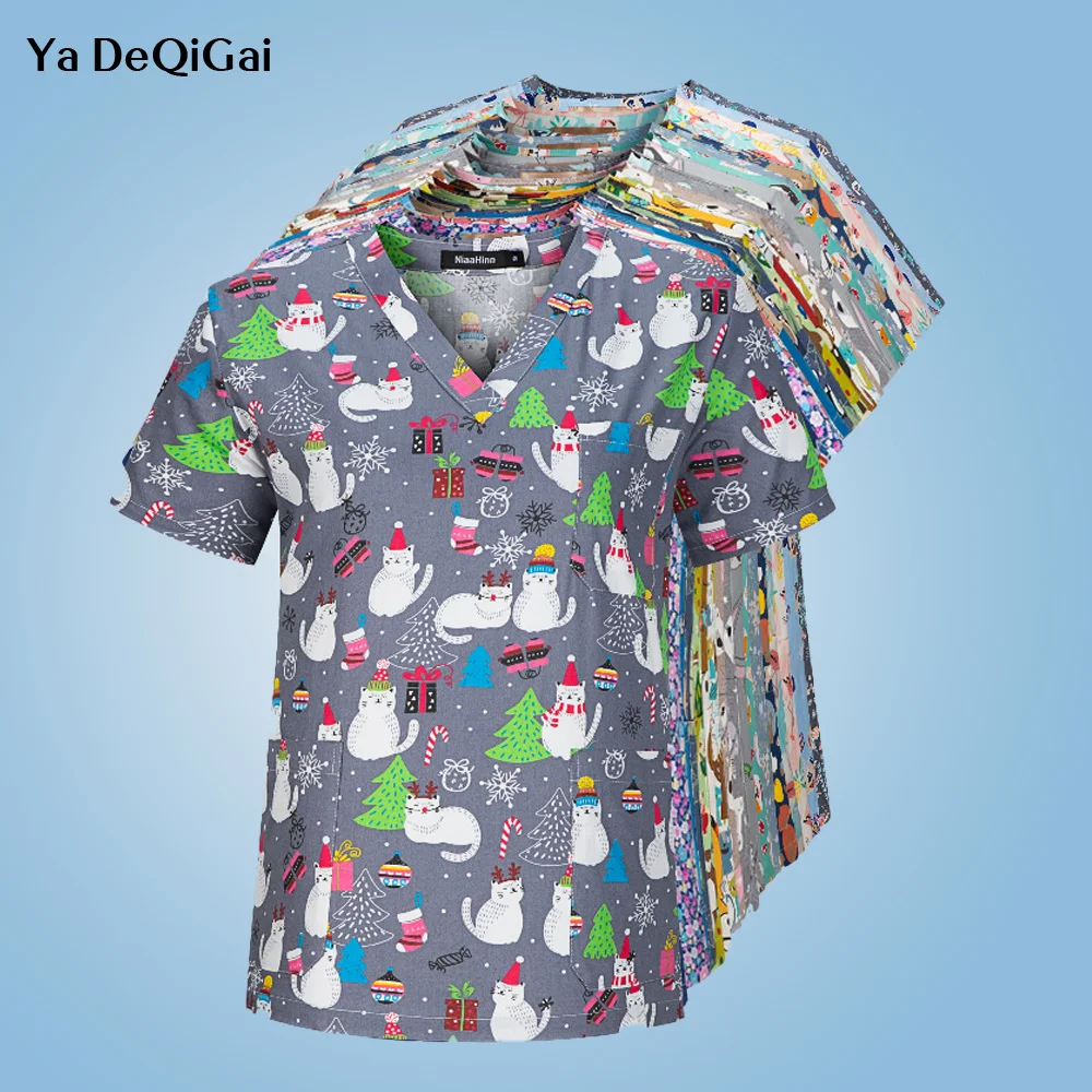 

New Medical Surgical Uniforms Breathable Beauty Salon Pharmacy Hospital Scrubs Tops Dentistry Pet Doctor Overalls Nurse Uniform