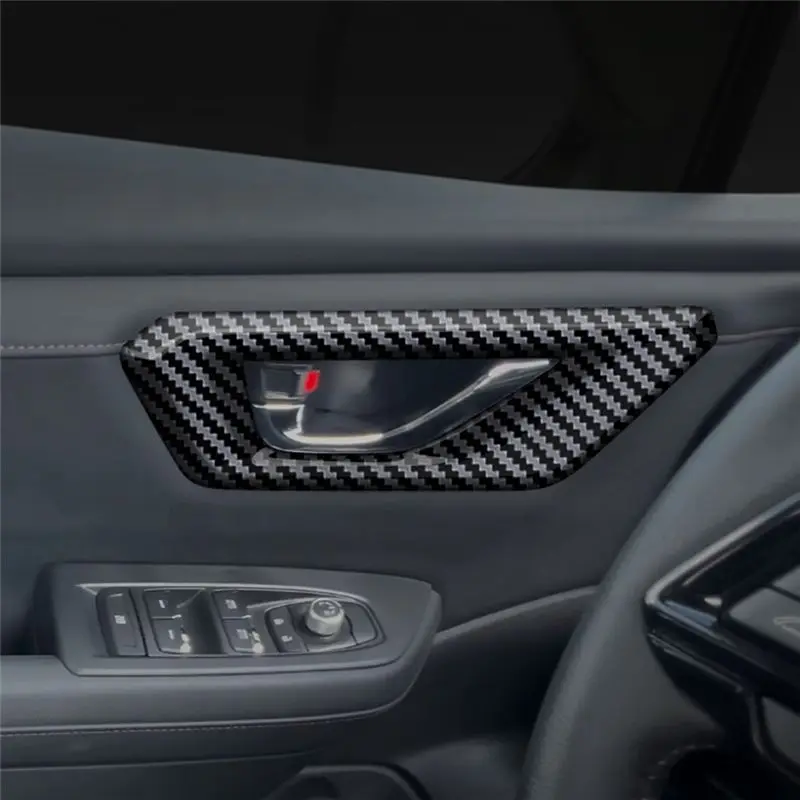 A73Q-Car 내부 당김 손잡이 트림 커버 스티커 스바루 포레스터 2025 자동차 인테리어 액세서리 탄소 섬유