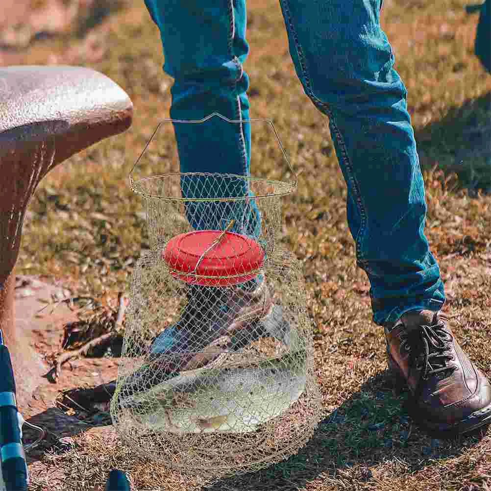

Crab Basket Shrimp Portable Fish Cage Professional Fishing Mesh Metal for Baskets Iron Catch