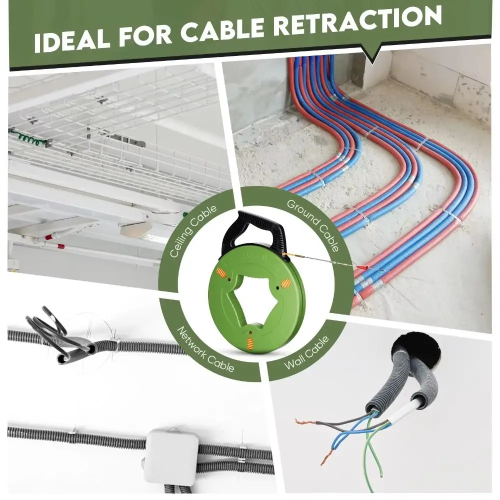 Guide Spring Cable Pulling Aid Anti-Corrosion Durable Pull Wire Retracting Data Cabling Ergonomic Handle Cable Puller