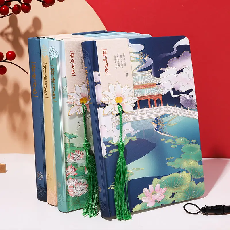 

Chinese Style Beautiful Ancient Hand-painted Color Page Book Retro Pretty A5 Notebooks Kawaii Stationery Notebooks for Students