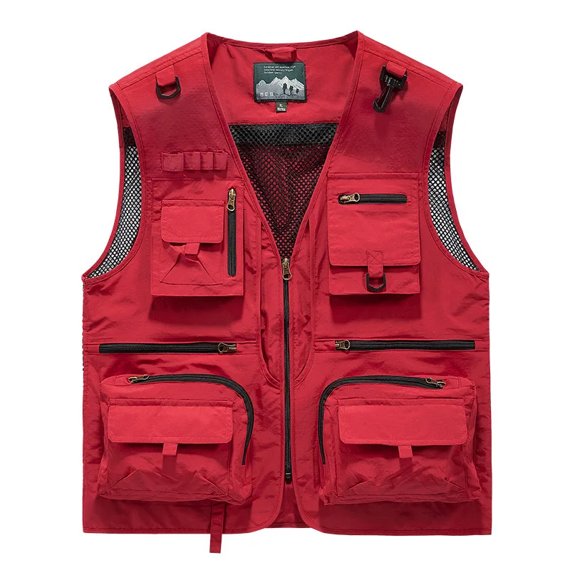 Men's Mesh Quick Drying Vest Leisure Outdoor Multi-pocket Fishing Photography 2024 New Arrivals