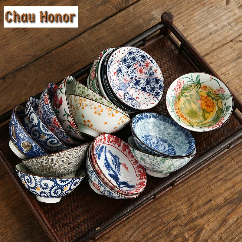 1 PCS Handmade Blue and White Porcelain Teacup Travel Ceramic Tea Bowl Anti Scaling Hand-Painted Cone Cup Meditation Cup Tea Set