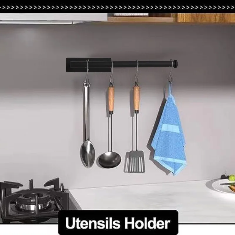 Wall Mounted Toilet Paper Towel Rack Self-adhesive Bathroom Kitchen Storage Hook Stainless Steel Wall Rack