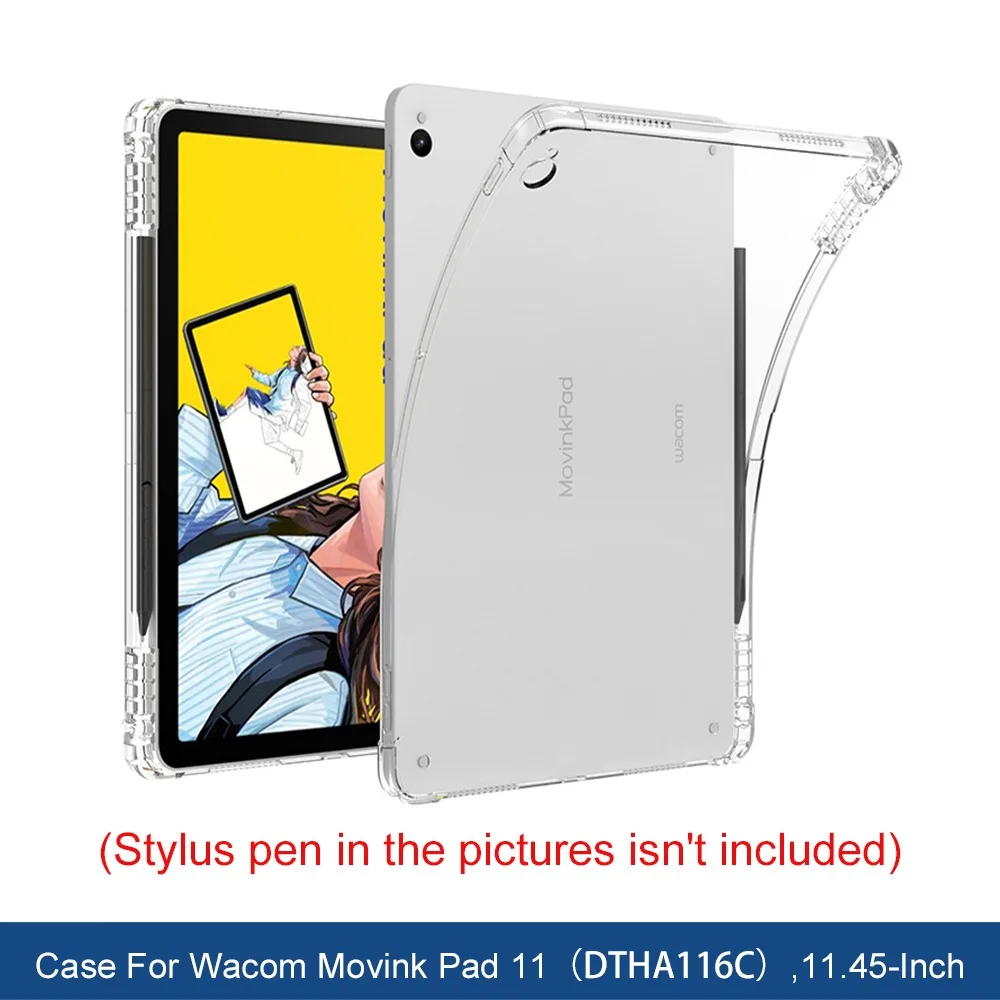 Clear Smart Tablet Case with Pencil Holder and Shockproof Airbag Protection