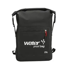 Waterproof 25L Dry Bag Backpack for Water Sports and Outdoor Adventures (Black)