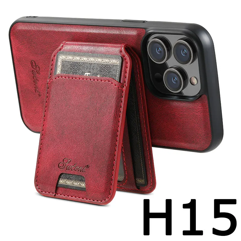 thumbnail image 1 of Leather Wallet Holder Phone Case For Iphone 13 14 15 12 Pro Max 14Plus Magnetic Stand Phone Cover For Samsung S22 S23 Ultra Plus, 1 of 5