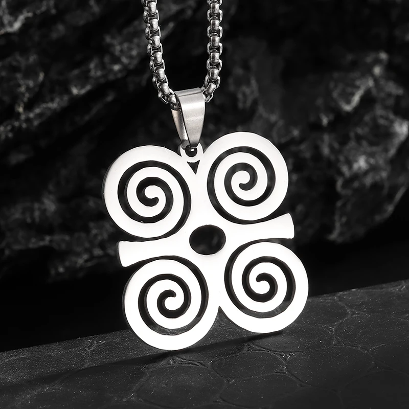 

Exquisite Stainless Steel African Symbol Pendant Necklace Men's Punk Trend Casual Jewelry