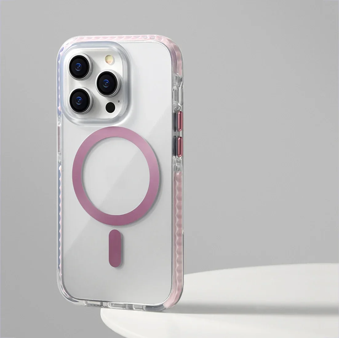 Роскошный прозрачный бампер Snti-slip Чехол для iPhone 13 14 15 Pro Max для Magsafe Магнитная Беспроводная зарядка задняя крышка Чехлы оболочка