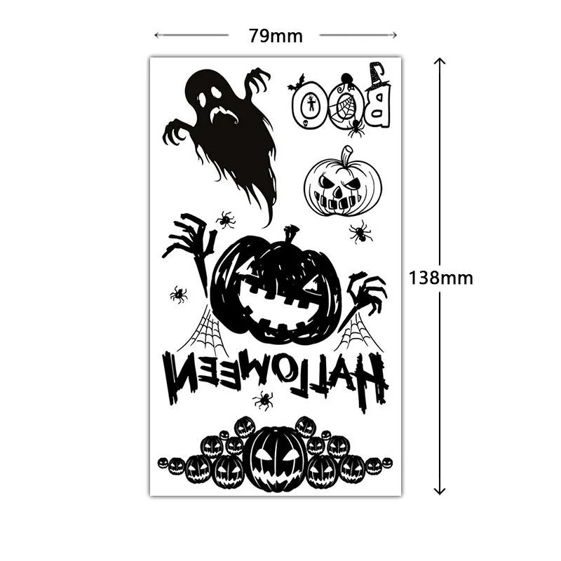 1sheet Halloween Tattoo Sticker Paper Spider Tattoo Sticker Bat Tattoo Sticker 6