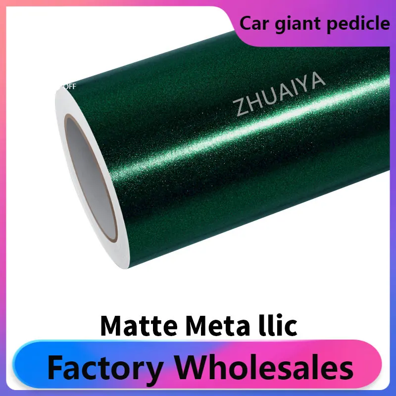 

ZHUAIYA Matte Metallic Dark Green Vinyl Wrap film wrapping film bright 1.52*18m roll quality Warranty covering film voiture