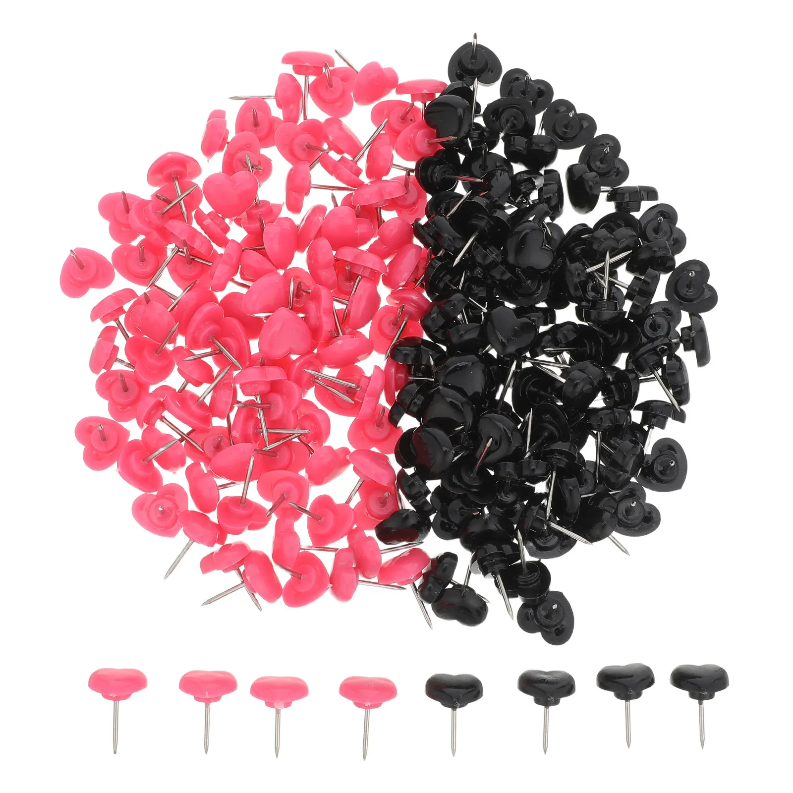 200Pcs 하트 푸시핀 장 코르크보드 핀 사무실 보드 장식 게시판 액세서리 노트 사진 DIY