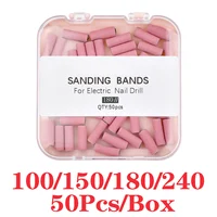 100Pcs Mini 3mm Nail Sand Ring Pink Sanding Nail Drill Bit For Manicure Polishing Grinding 1