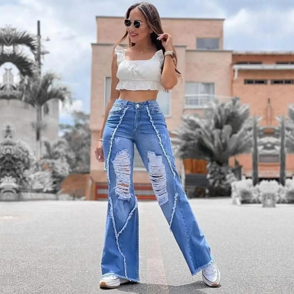 Pantalones vaqueros anchos para mujer, ropa vaquera para mujer Y2k, pantalones vaqueros cintura alta para mujer de los años 90, ropa Harajuku de moda 2022| | - AliExpress
