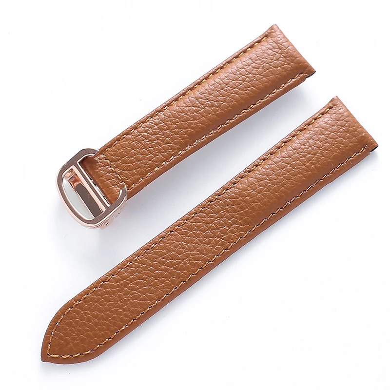 Litchi Soft Leather Watch Strap - Luxury Belt for Men & Women, Replacement Watch Accessory