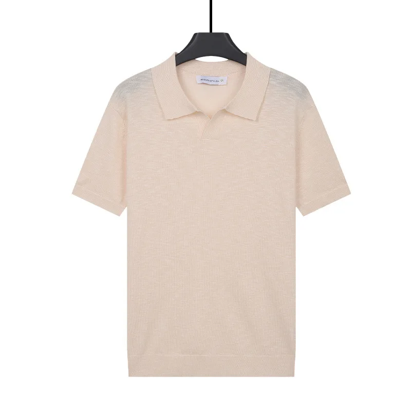 Polo da uomo estiva in maglia a tinta unita, traspirante e modellante - immagine 2