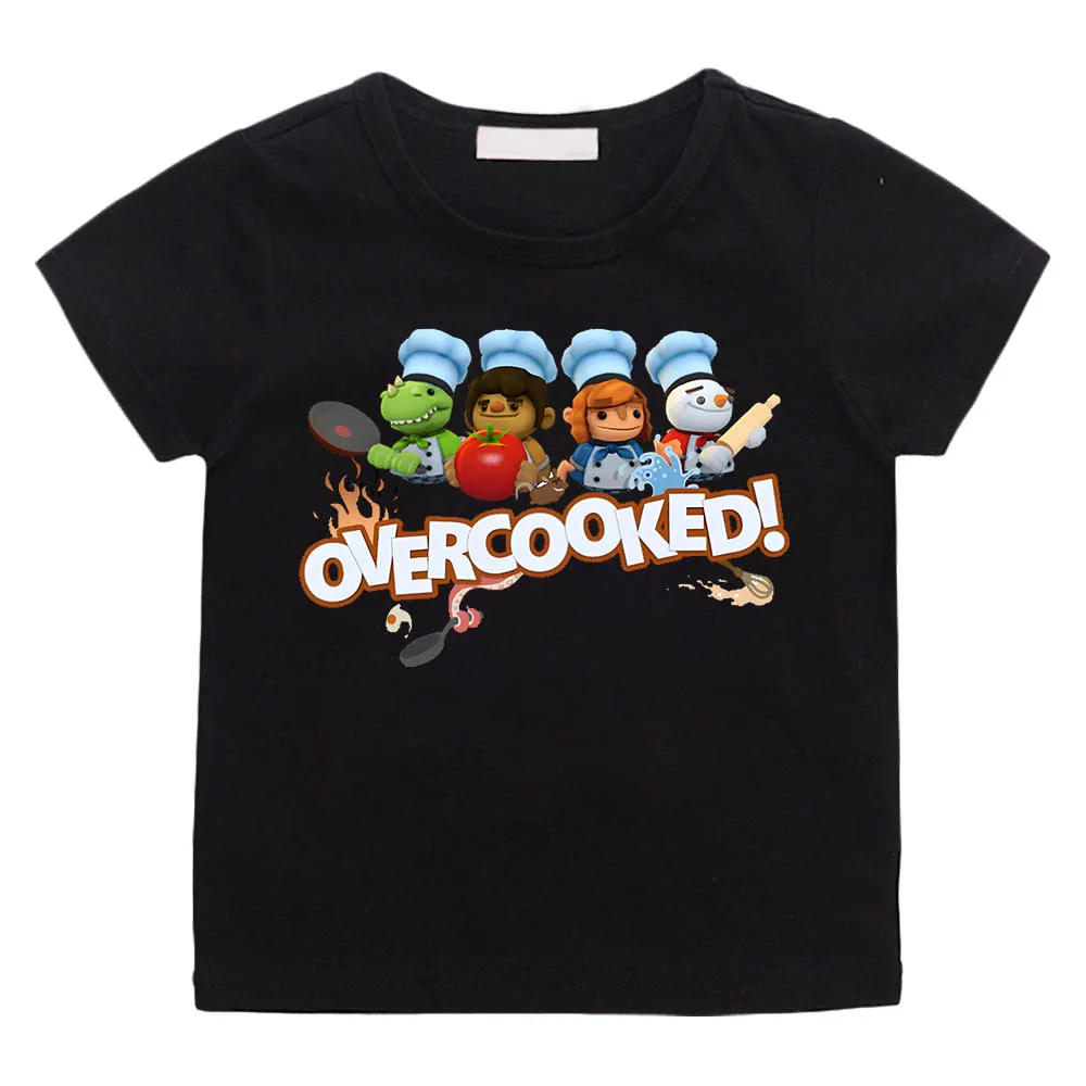 

Overcooked Cute Anime T-shirts Kawaii Manga Tshirt Boys/girls 100% Cotton Fashion Comic Tee-shirt Short Sleeve Casual T-shirt