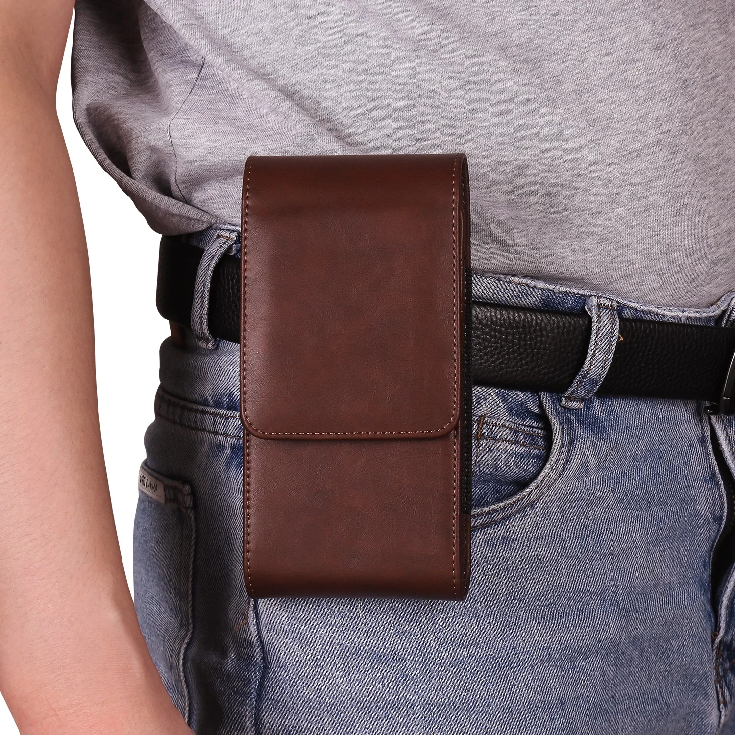 Zweischichtige vertikale Taillen-Handytasche für iPhone 16 Pro Max, Herren-Kartentasche, Ledertasche für Samsung S24 Ultra, 6,7–6,9 Zoll, Holstel – Detail 19