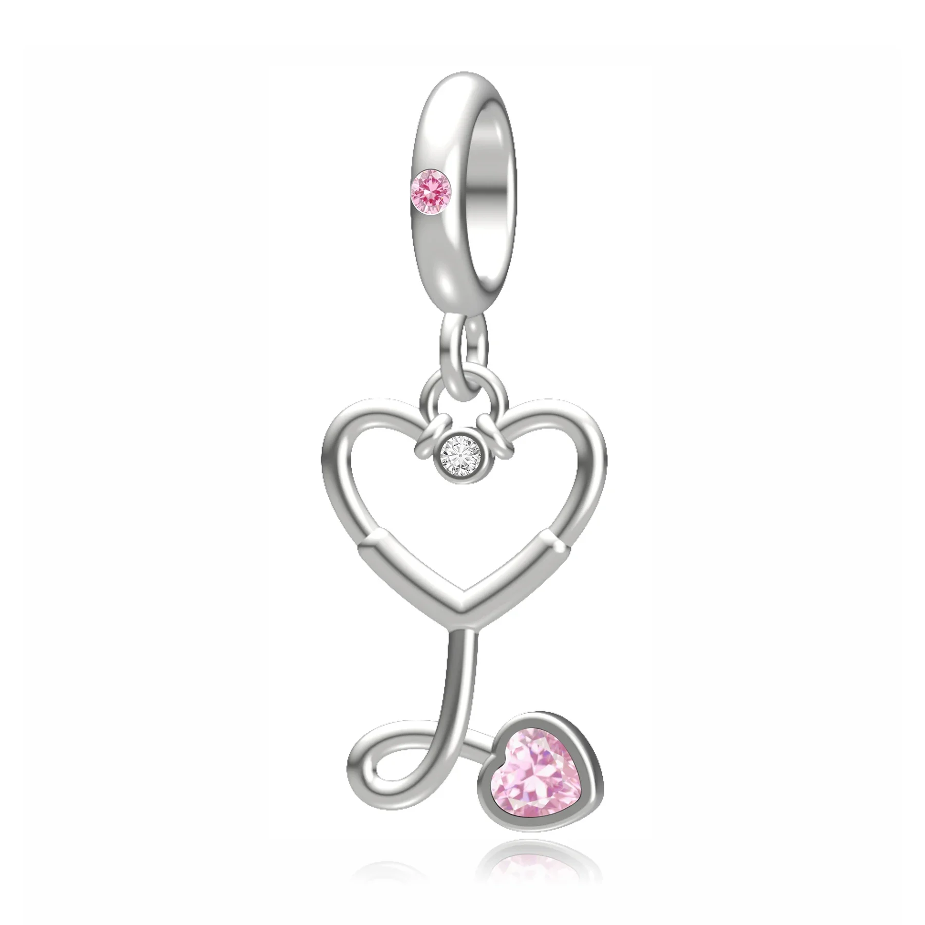 925 Silver Nurse Doctor Stethoscope Heartbeat Medical Kit Bead Fit Original Charm Bracelet For Making Women Berloque beads charms charm jewelry sterling silver jewelry charm bead silver charm bracelet loose spacer beads