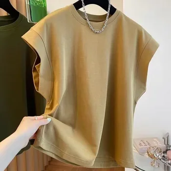 Korean-style Sensibilityniche Men's Short-sleeve T-shirt Loose-fit Shoulder Vest Unsleeved Body Conjure Summer Trendy 1