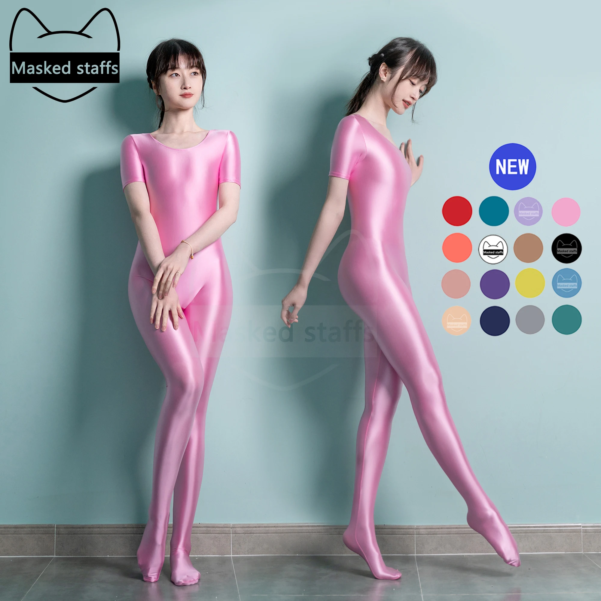 

Silky seamless Tights Oil Glossy Catsuit One-piece Sport Pant Sleeveless Waistcoat Playsuit Rompers Overalls Sexy Jumpsuit MJINM