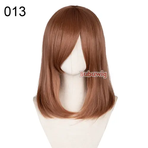Bubuwig Synthetic Hair Over 100 Colors Fashion Classic 40cm Long Straight Anime Cosplay Wigs Pure Color Black Wig Heat Resistant - Image 27