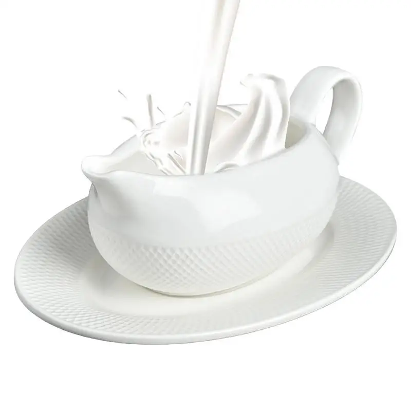 

Gravy Boat With Saucer Gravy Dish Serving Dish Ceramic Dressing Dispenser Dipping Bowls Sauce Dish With Tray Sauce & Salad