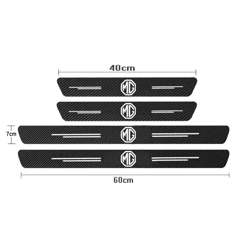 Premium Car Door Sill Scuff Plate Decor with Carbon Fiber Finish