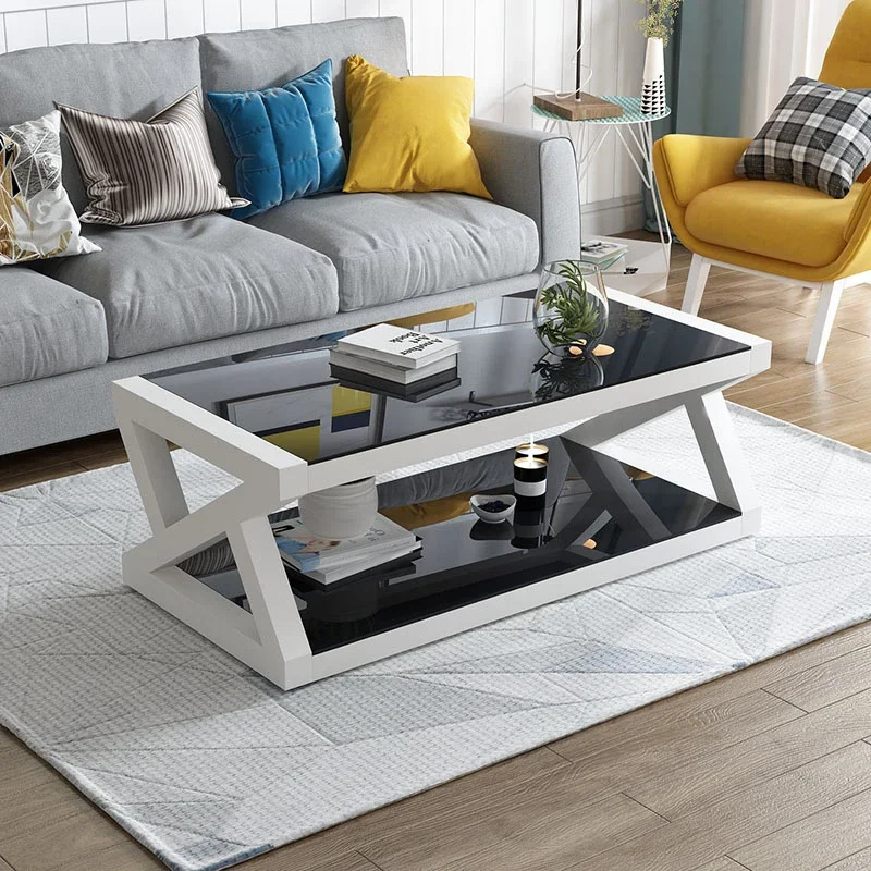 

Glass Design Coffee Tables Black Modern Creative Minimalist Coffee Table Living Room Center Stolik Kawowy Home Furniture QF