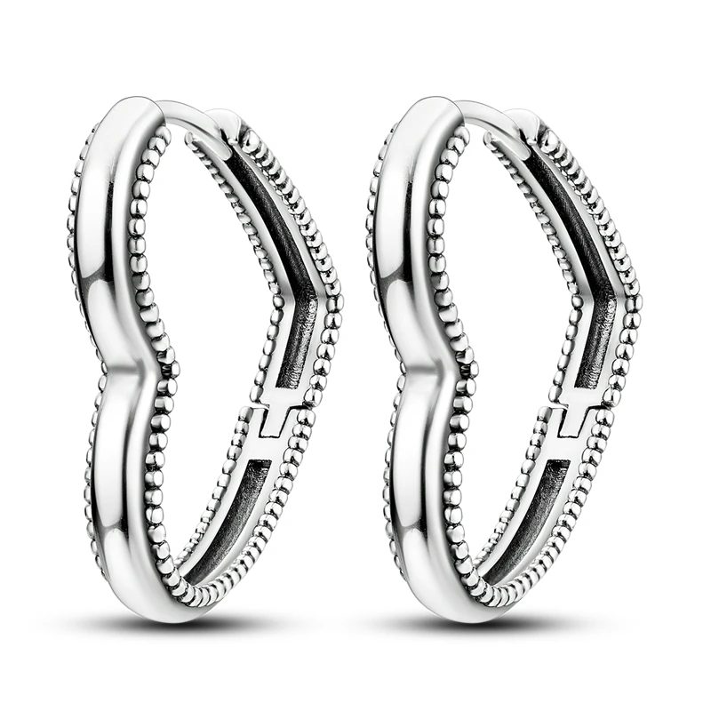 2022 Charm Double Hoop Earrings 925 Silver Sparkling Pave Stud Earring Gift For Women Engagement Jewelry Anniversary