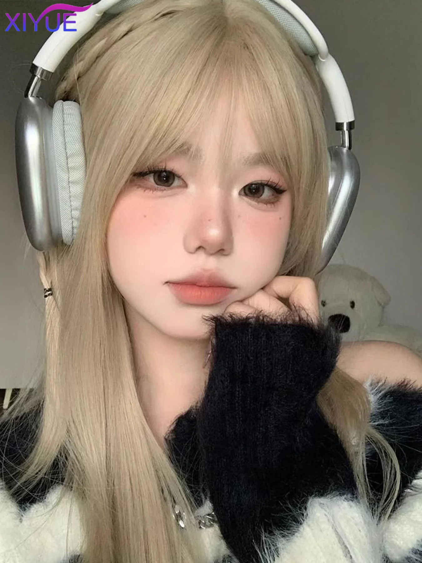 XIYUE Long Wave Cosplay Wig with Double Ponytail For Women Daily Party Lolita Synthetic Wigs Gold/Chocolate Heat Resistant Hair